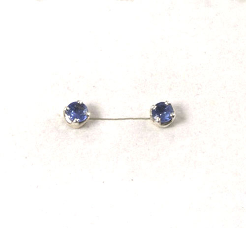 Ohrstecker Tansanit Rund 5 mm