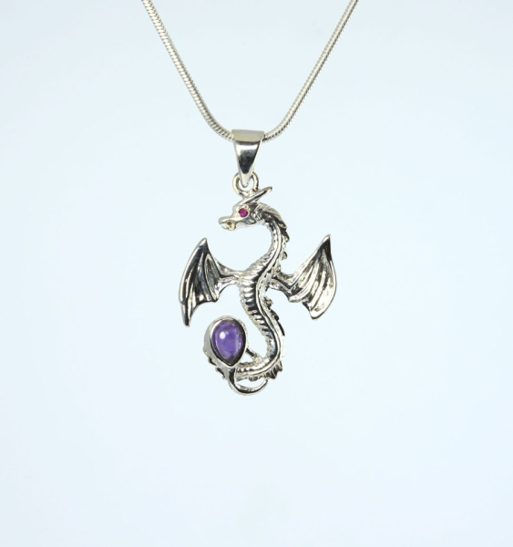 Anhänger Keltischer Drache mit Amethyst