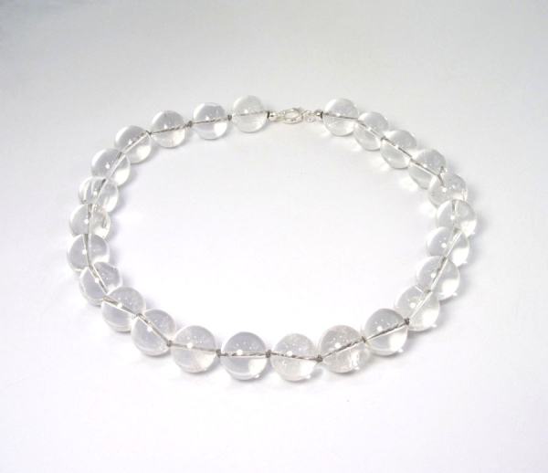 Unikat Bergkristall Kugelkette 16 mm