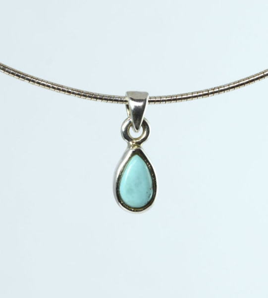 Unikat Anhänger Türkis Tropfen 7x5 mm