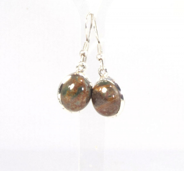 Unikat Ohrhänger Heliotrop Oval 12x10 mm