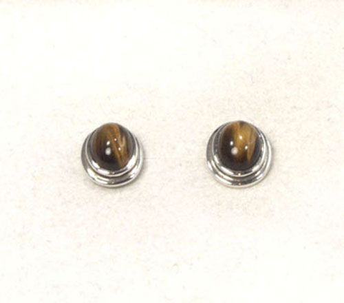 Ohrstecker Tigerauge Oval 9x7 mm