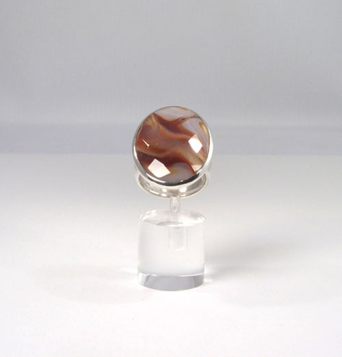 Unikat Ring Achat Oval rot