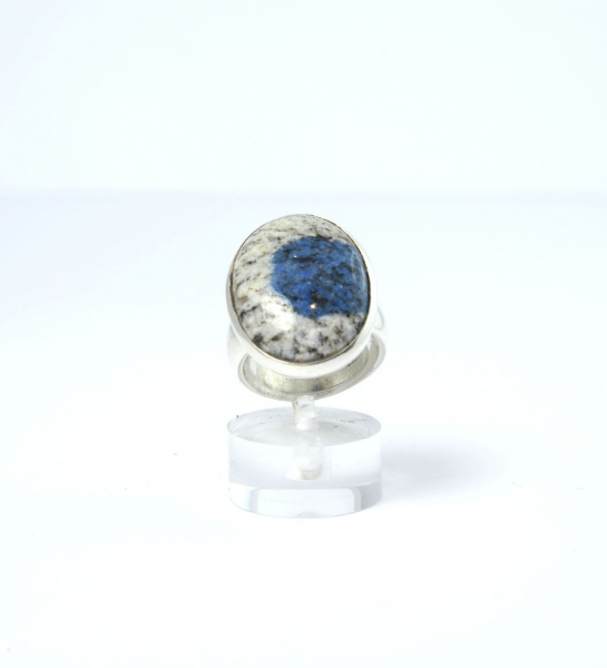 Unikat Ring Azurit in Granit "K2" Oval 24x17 mm