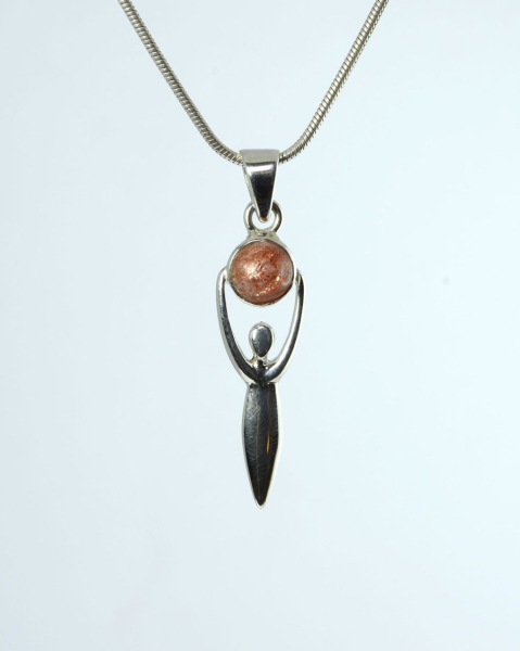 Unikat Anhänger Sonnenstein Göttin Klein