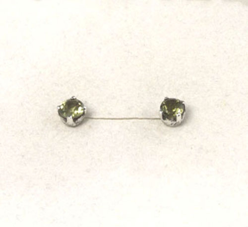Unikat Ohrstecker Turmalin Verdelith Rund 5 mm