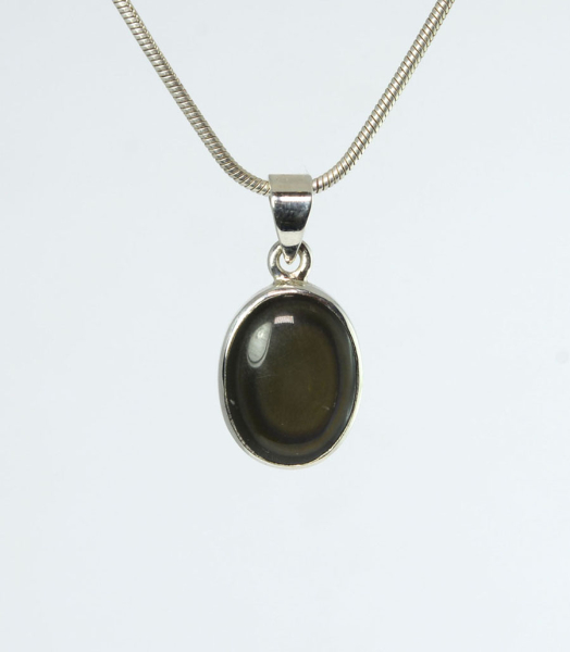 Unikat Anhänger Regenbogen-Obsidian Oval