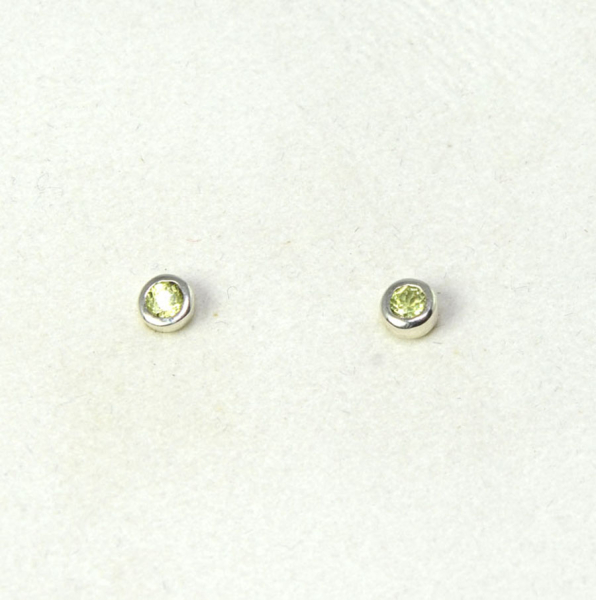 Ohrstecker Peridot Rund 3mm