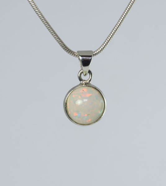 Unikat Anhänger Edelopal Rund 11 mm