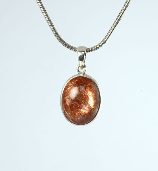 Unikat Anhänger Sonnenstein Oval 20x16 mm