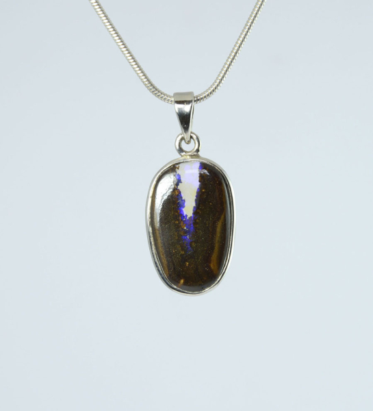 Unikat Anhänger Boulder-Opal Oval 21x14 mm