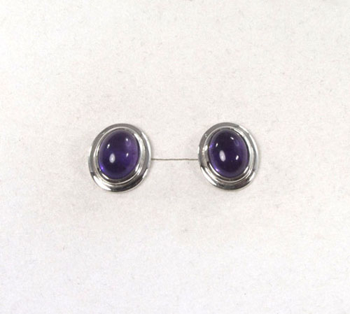 Ohrstecker Amethyst Cabochon Oval