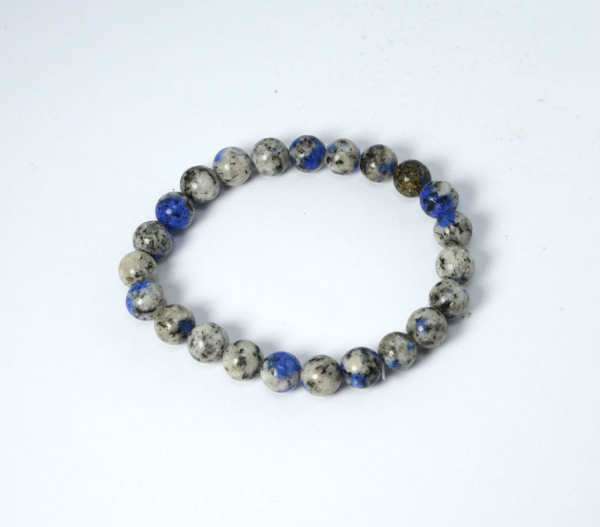 Azurit in Granit "K2" Armband Kugel 8 mm