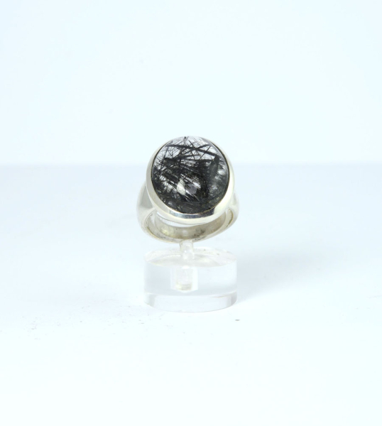 Unikat Ring Turmalin-Quarz Oval 20x16 mm