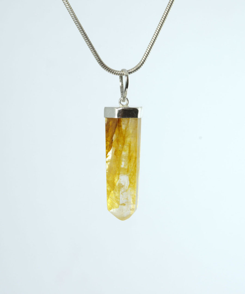 Unikat Anhänger Limonit-Quarz Spitze "Golden Healer" 