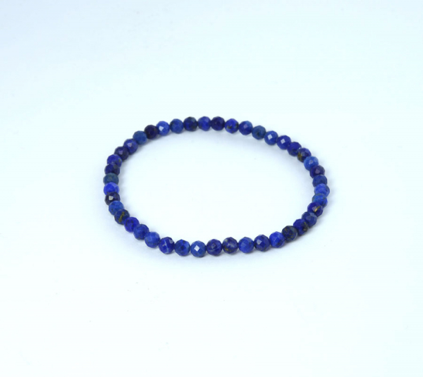 Lapislazuli Armband Kugel 4 mm Facettiert