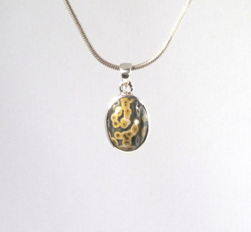 Anhänger Ozean-Chalcedon mini Oval