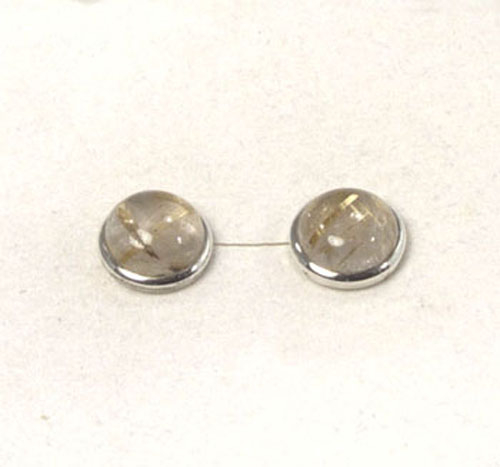 Ohrstecker Rutilquarz Rund 10 mm