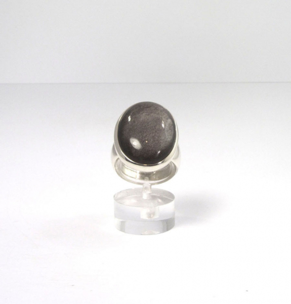 Unikat Ring Silber-Obsidian Oval