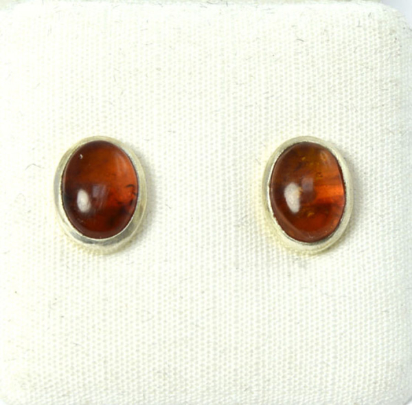 Ohrstecker Bernstein Oval 8x6 mm