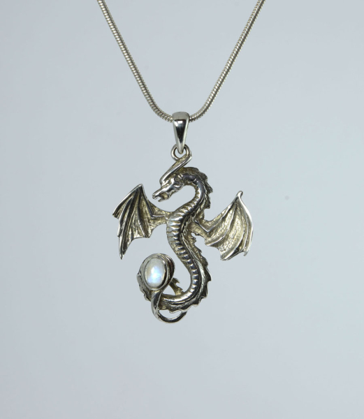 Anhänger Keltischer Drache mit Labradorit Weiß
