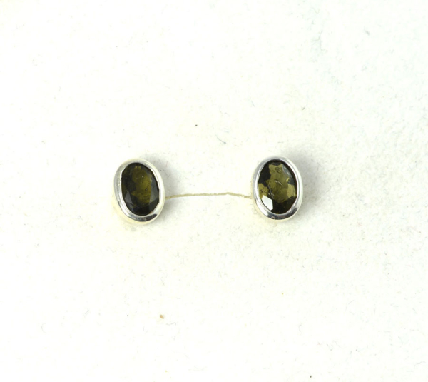 Ohrstecker Moldavit Oval 6x4 mm