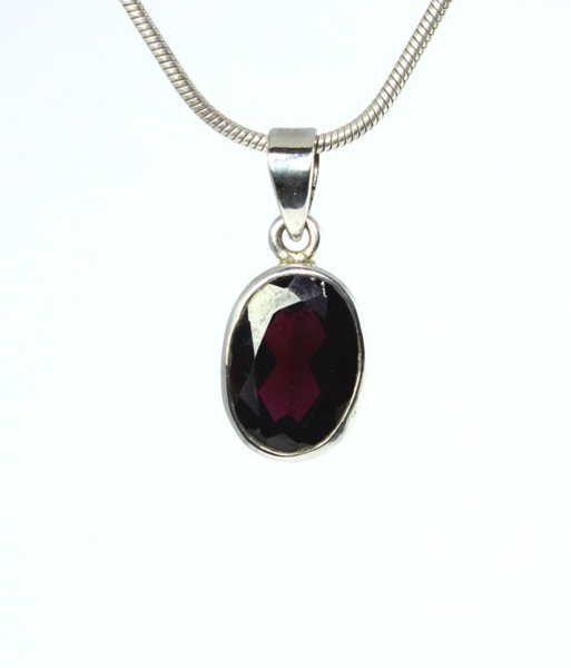 Unikat Anhänger Granat Rhodolith Oval 13x10 mm