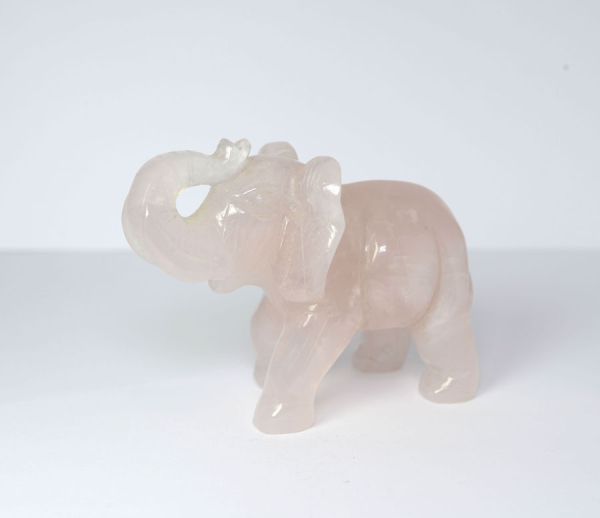 Unikat Rosenquarz Armband Elefant Groß
