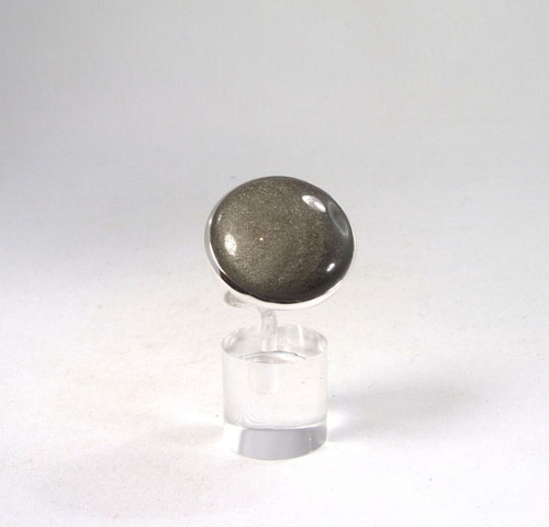 Unikat Ring Silber-Obsidian Rund