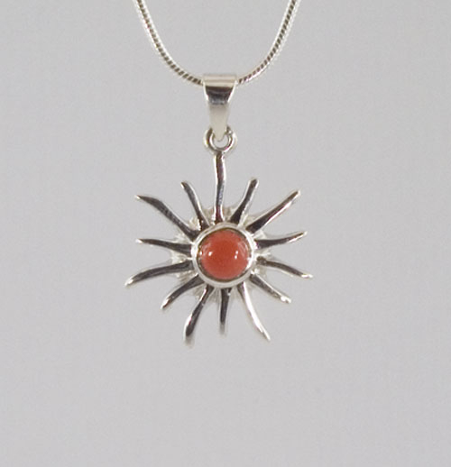 Anhänge Rote Koralle Sonne klein