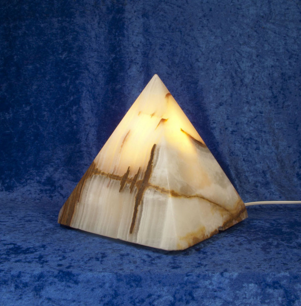 Unikat Calcit-Leuchte Pyramide