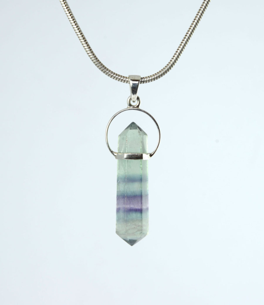 Unikat Anhänger Fluorit Spitze Doppelender