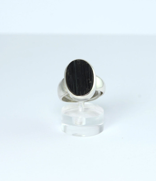 Unikat Ring Turmalin Schörl Natur 18x12 mm