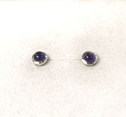 Ohrstecker Amethyst Cabochon Rund 5 mm