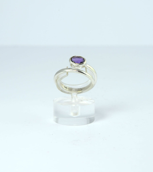 Ring Amethyst Spiral Facettiert