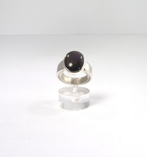 Unikat Regenbogen Silber-Obsidian Oval