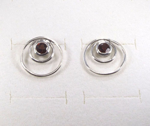 Ohrstecker Granat-Kreise