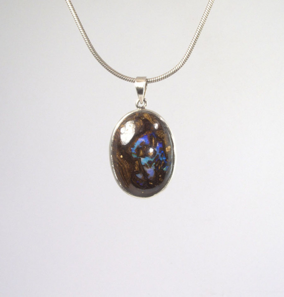 Unikat Anhänger Boulder-Opal Oval