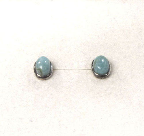 Unikat Ohrstecker Larimar Oval 7x5 mm