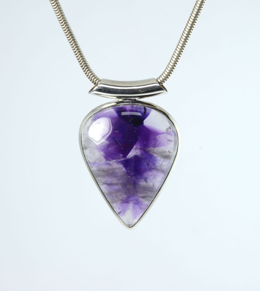 Unikat Anhänger Amethyst Tropfen "Blütenamethyst"