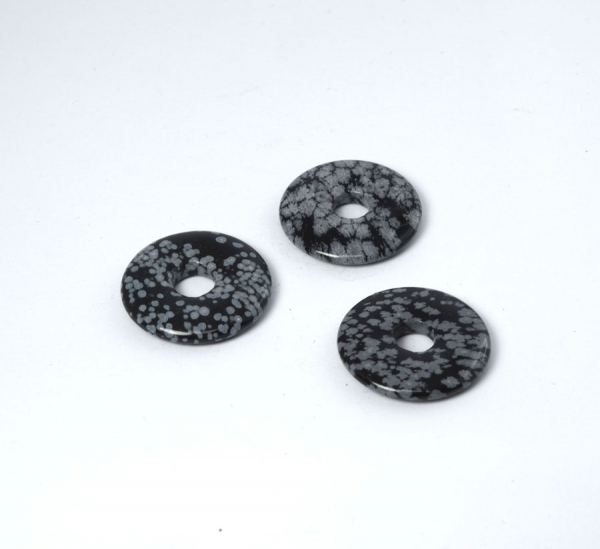 Schneeflocken-Obsidian Donut 30 mm
