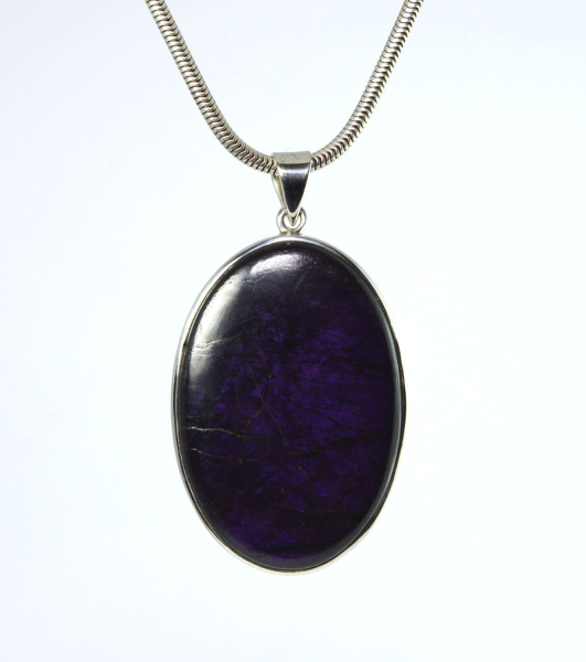 Unikat Anhänger Purpurit Oval 46x31 mm