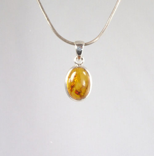 Anhänger Bernstein Oval 12x10 mm