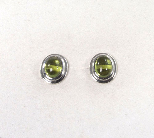 Ohrstecker Peridot Cabochon Oval