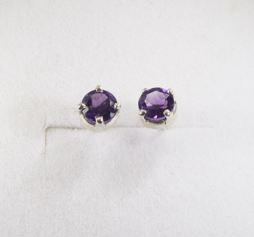 Ohrstecker Amethyst Rund