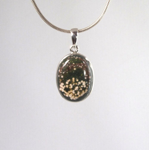 Unikat Anhänger Ozean-Chalcedon Oval