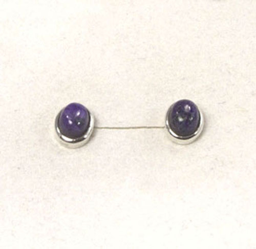 Unikat Ohrstecker Sugilith Oval 7x5 mm