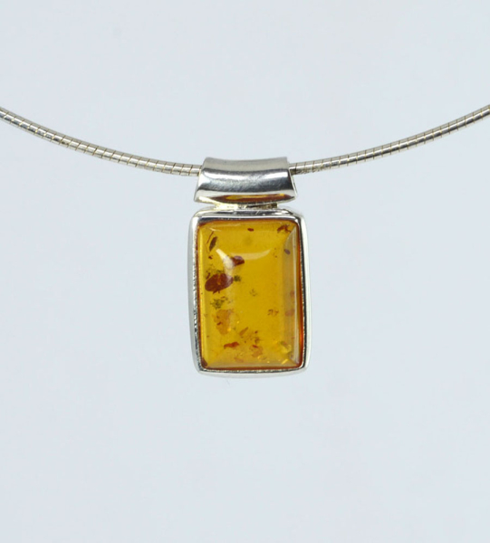 Unikat Anhänger Bernstein Rechteck