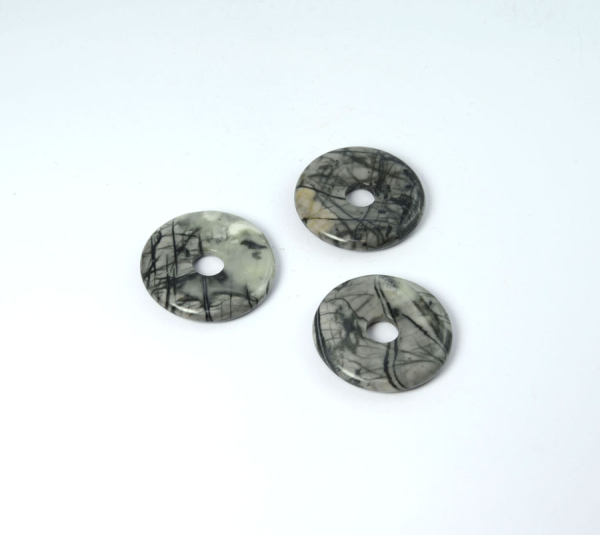Calcit Donut 40 mm "Picasso-Marmor"