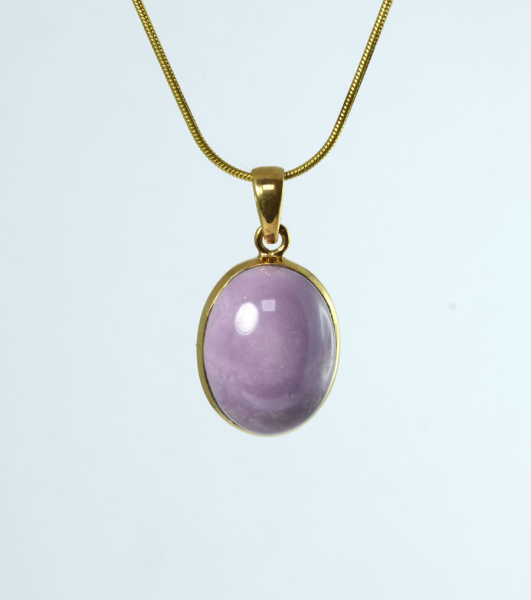 Unikat Anhänger Phosphorsiderit Oval Silber Vergoldet